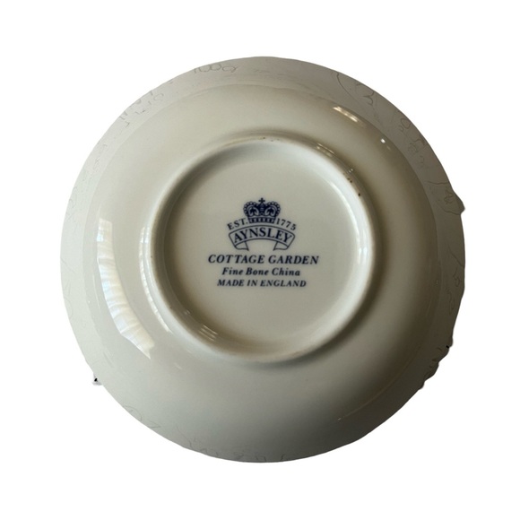 Set of (2) Aynsley Bone China Floral Garden Trinket Bowls - Picture 4 of 4